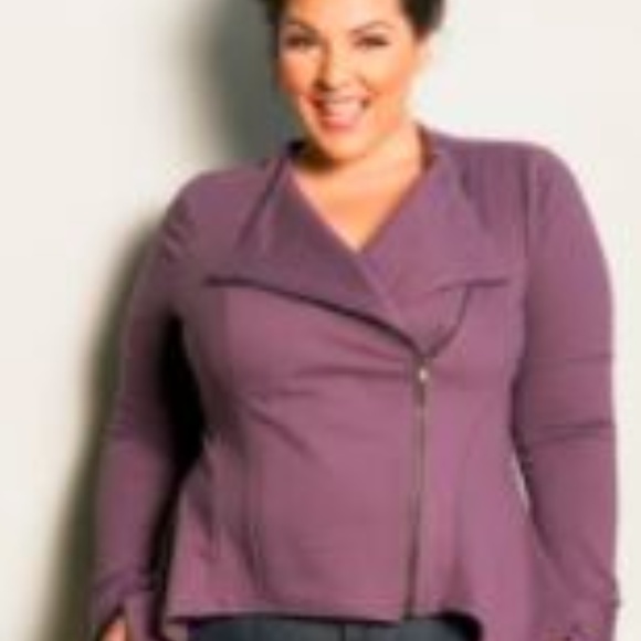 Plus Sizes Slate Gray Moto Jacket - Picture 2 of 5